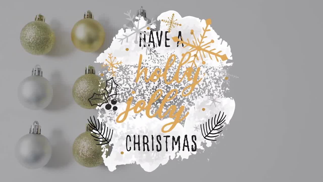 animación de felicitaciones de navidad texto y decoraciones