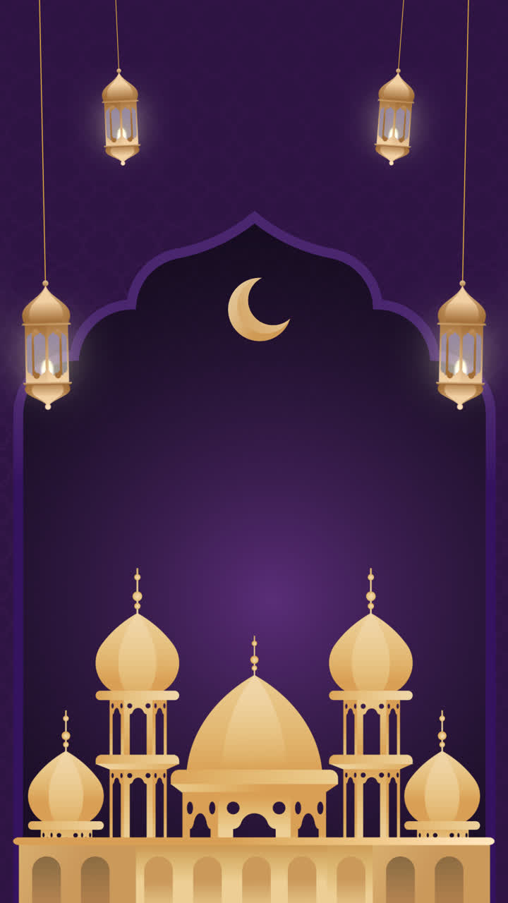 gráfico de movimiento de gradientes posts de instagram para el año nuevo islámico