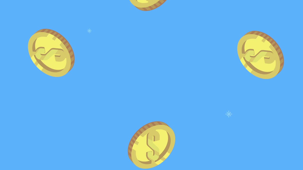 monedas dinero dólares patrón animación