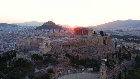 acropolis of athens at sunset
