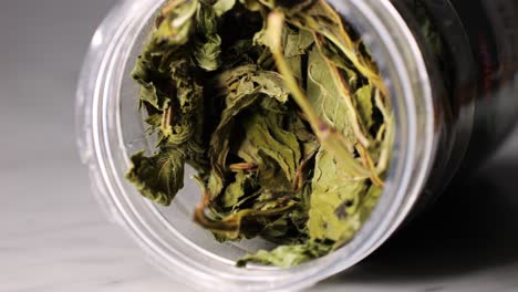 dried mint in a jar