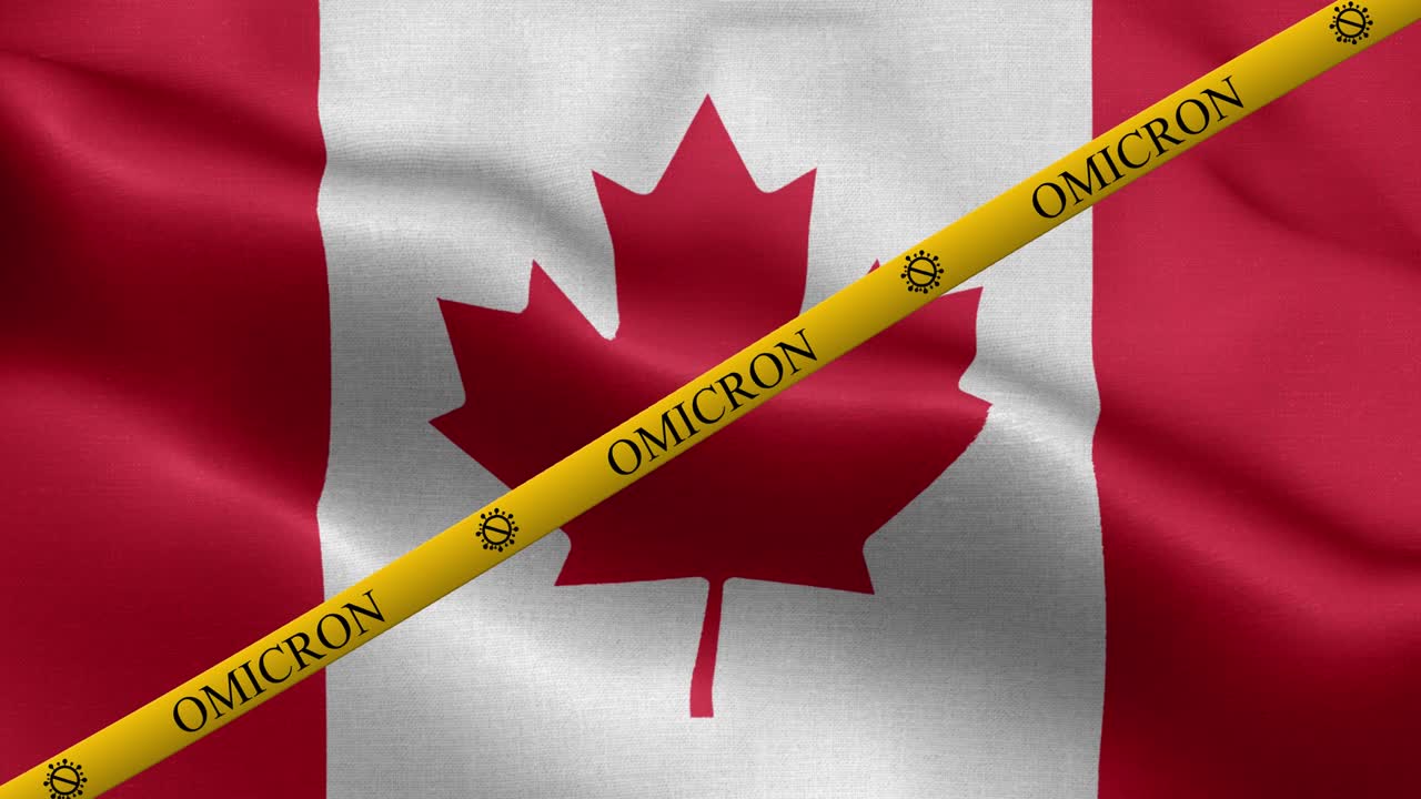 variante omicron y la franja de prohibición en la bandera de canadá