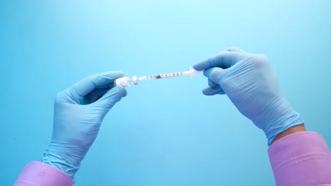 preparing a vaccine injection