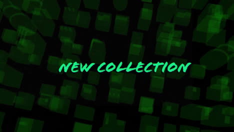 animación del texto de la nueva colección sobre la ciudad digital en fondo negro
