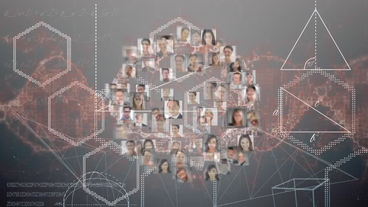 지구의 애니메이션, dna  ⁇ , 사람들의 사진, 연결 네트워크