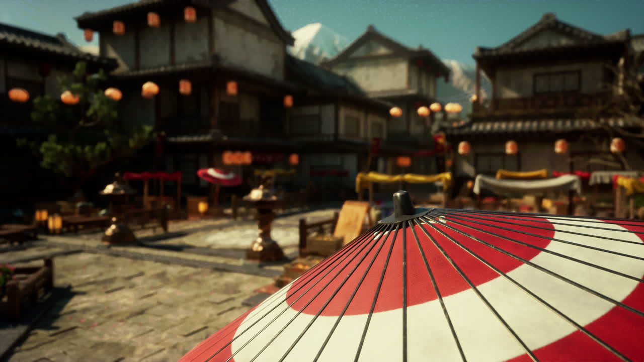 escena tradicional de la calle japonesa