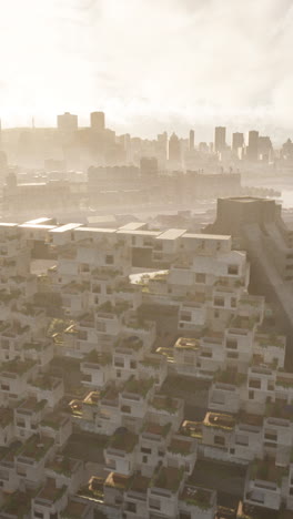 a sprawling city skyline with towering skyscrapers