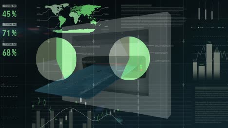 Animación-Del-Procesamiento-De-Datos-Financieros-Sobre-La-Inserción-De-Una-Tarjeta-De-Crédito-En-La-Ranura-Del-Cajero-Automático.