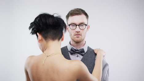 funny nerd guy sexy woman dancing slow motion wedding photo booth series