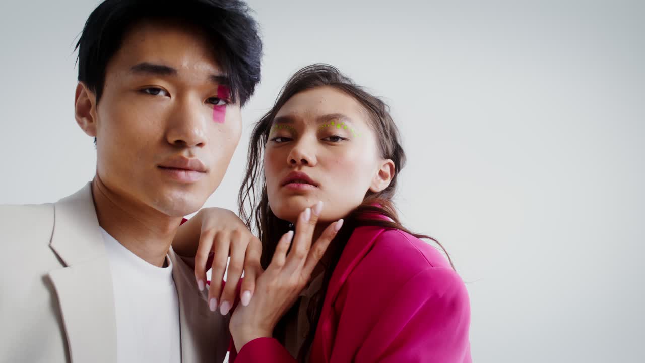 Fashionable Couple with Modern Makeup