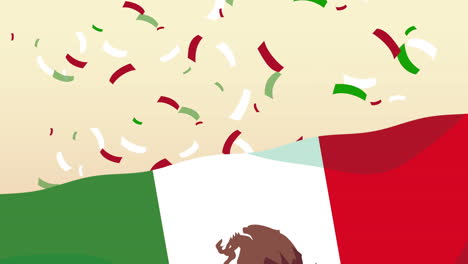 cinco de mayo celebration with confetti and mexican flag