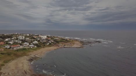 aerial shot of beach from jose ignacio, uruguay