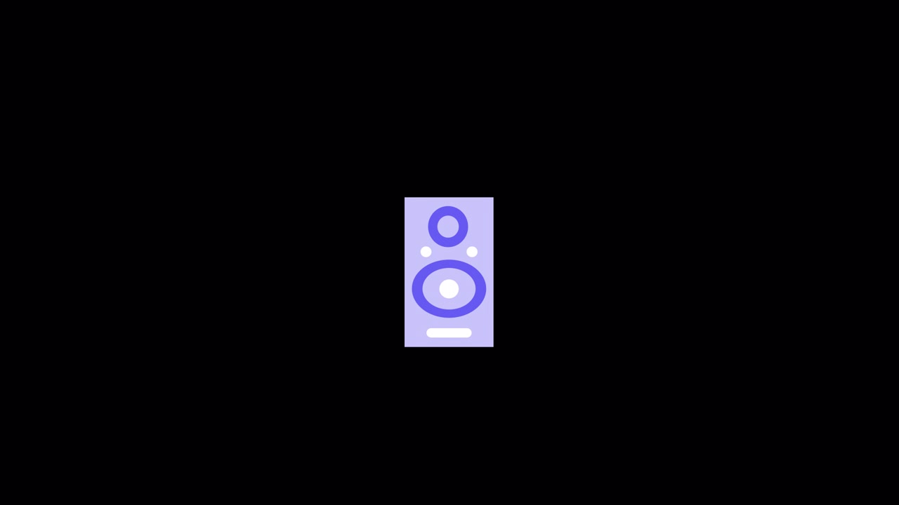Minimalist Animated Speaker Icon on Black Background
