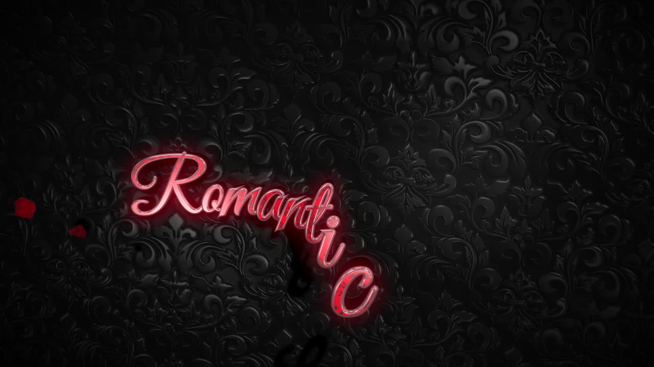 발렌타인 데이 10에 낭만적 인 사랑 텍스트와 모션 낭만적 인 마음