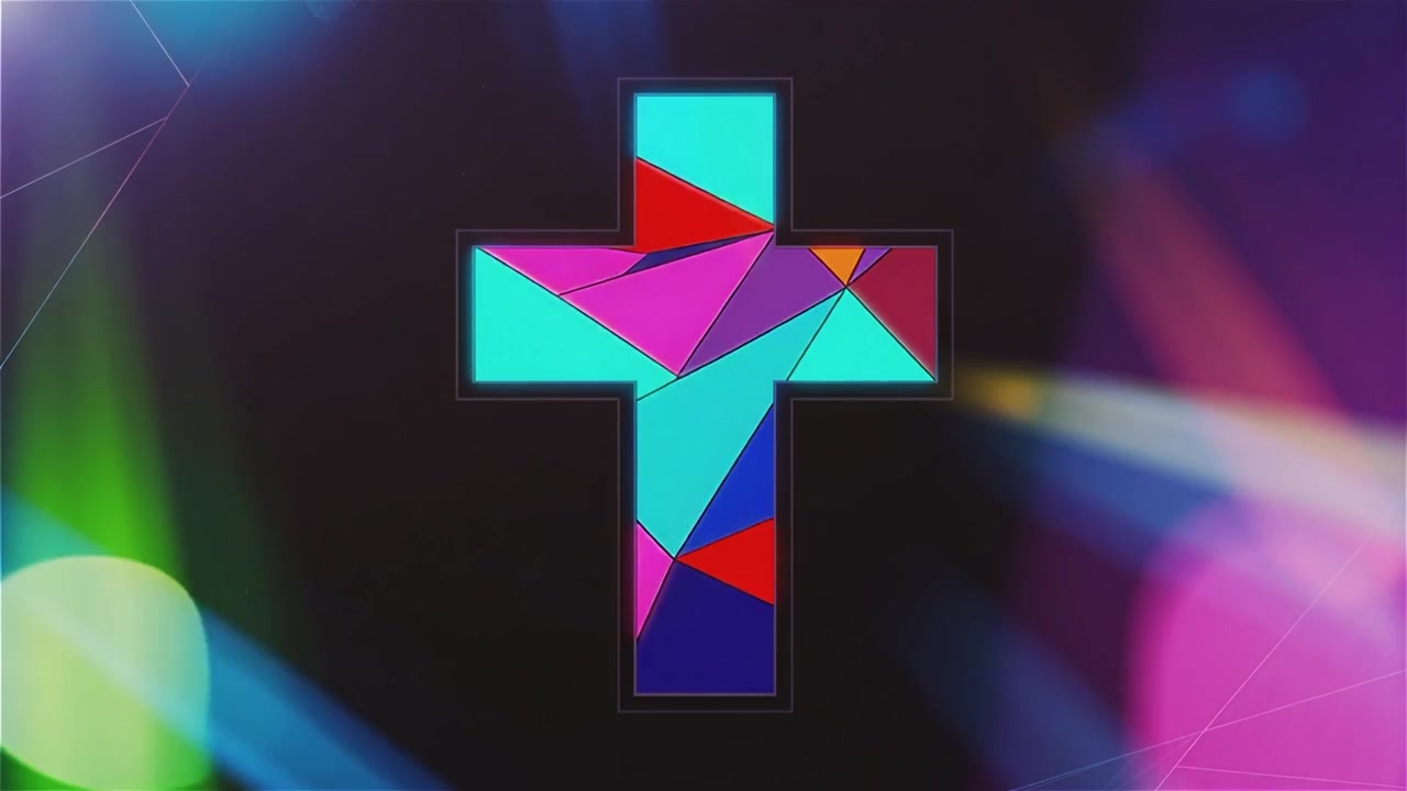 Christliches Kreuz, himmlisches Licht, Anbetungshintergrund.
