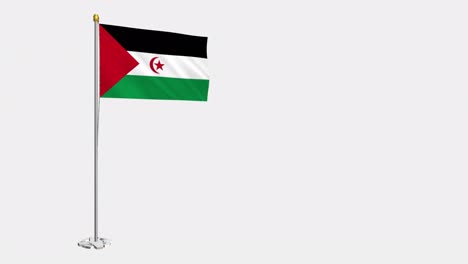 loop video of the sahrawi arab democratic republic flag  fluttering in the wind, slow motion video of 4k , with alpha channel