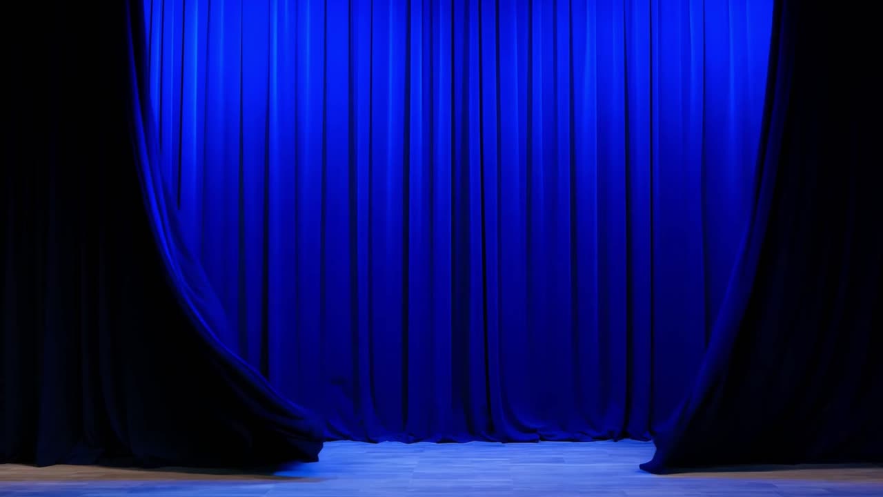 Blue Stage Curtain