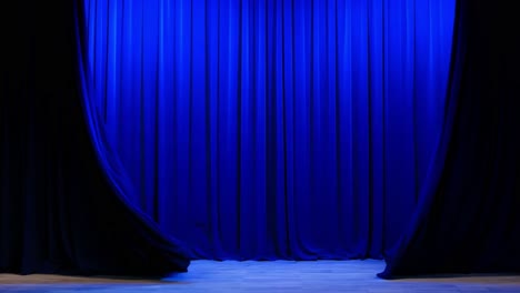 blue stage curtain