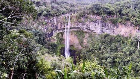 witness the pristine chamarel falls surrounded by dense tropical forest in mauritius, a captivating natural spectacle