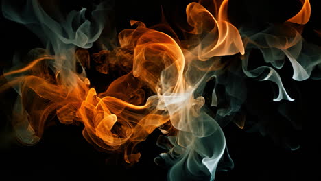 smoke rising from a black background
