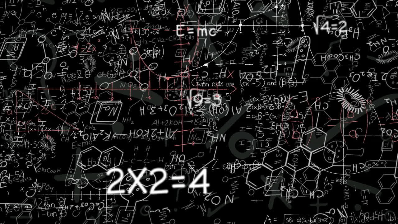 Animation of scientific data processing over black background