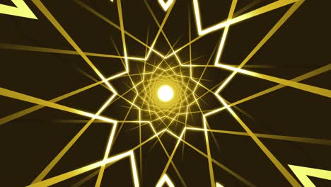 yellow abstract grid star lines looped tunnel animation backgraund