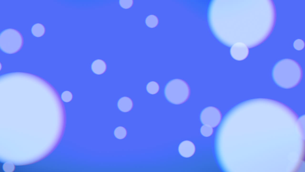 매혹적인 파란색 배경과 떠다니는  ⁇ 색 원들이 매혹적인 원형 배열로