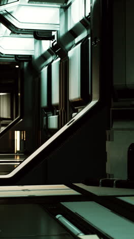 a futuristic spaceship corridor