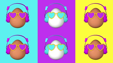 animación en 3d de huevos de fantasía en bucle