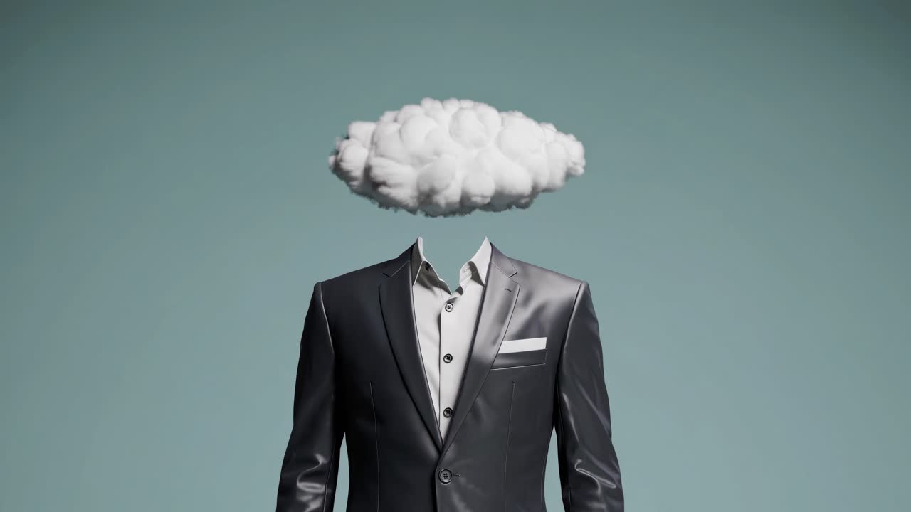Headless Businessman with Cloud