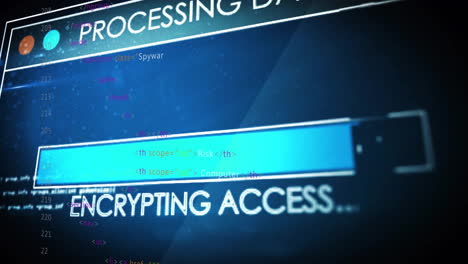 processing data and discovering database, computer code and internet security animation