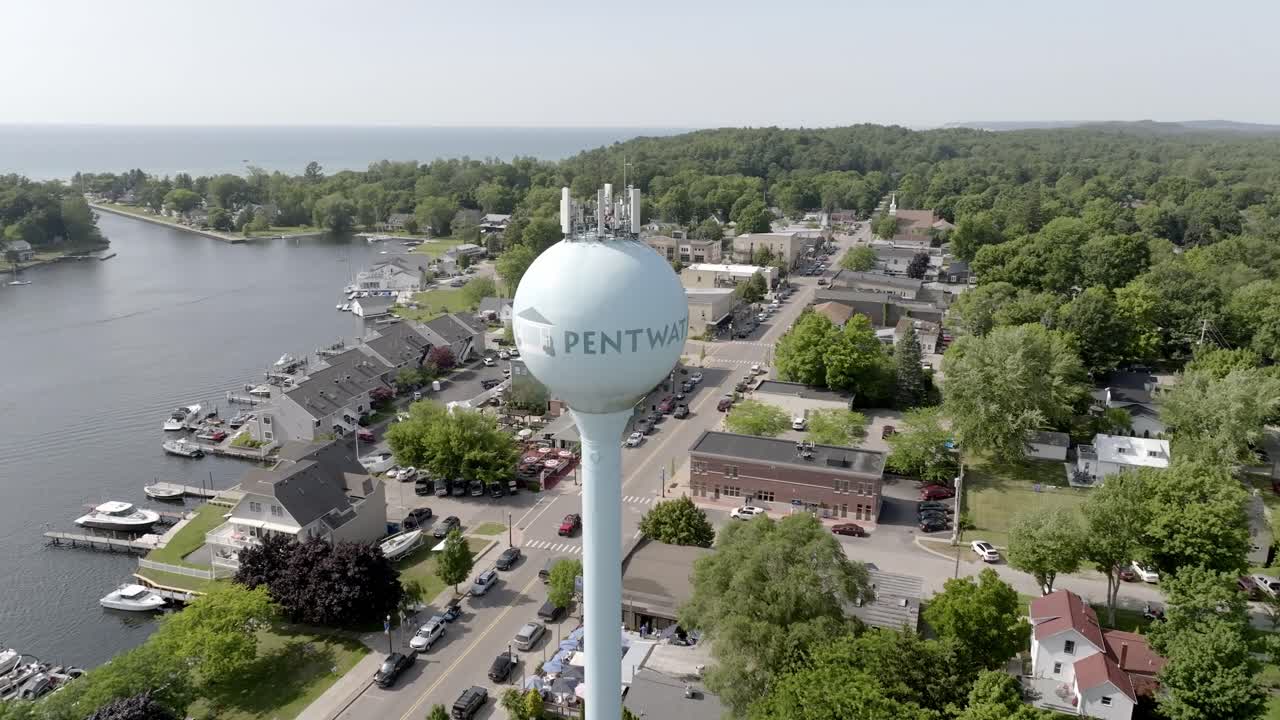 Aerial View of Pentwater, Michigan
