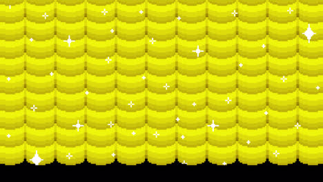 retro pixel art golden pattern with sparkles