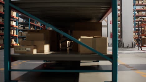 warehouse interior with forklift and automated systems