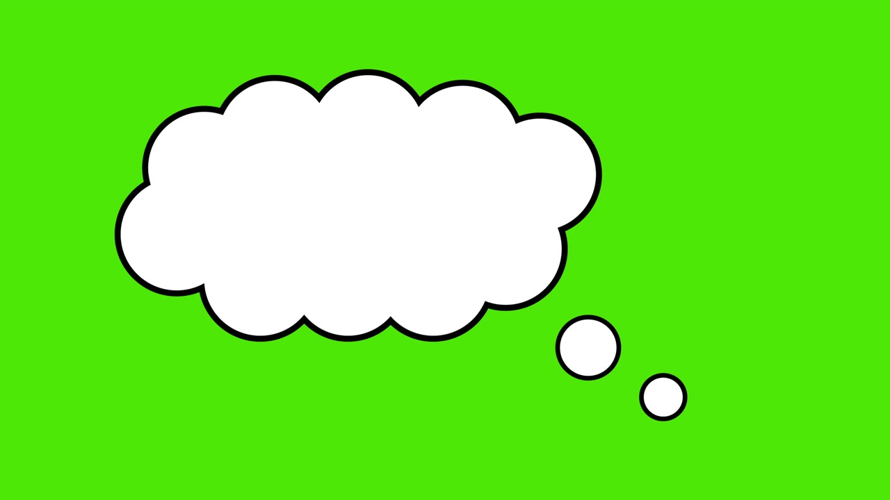 Animated Thought Bubble Appearing on Green Screen Background