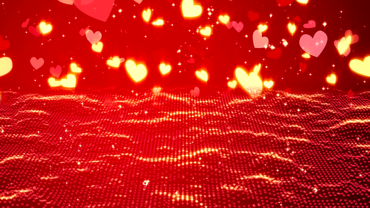 은 심장, 행복한 발렌타인 데이 배경, 3d 렌더링