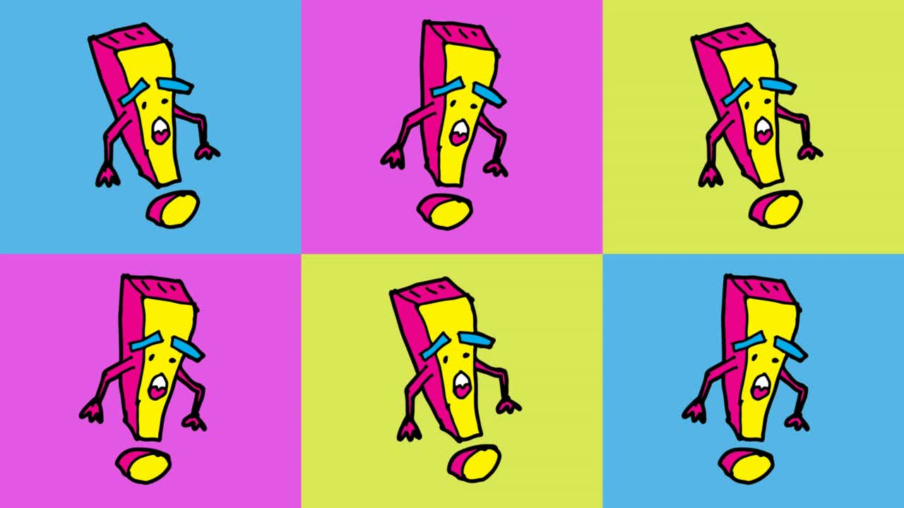 niños dibujando arte pop fondo sin costuras con tema de signo de exclamación