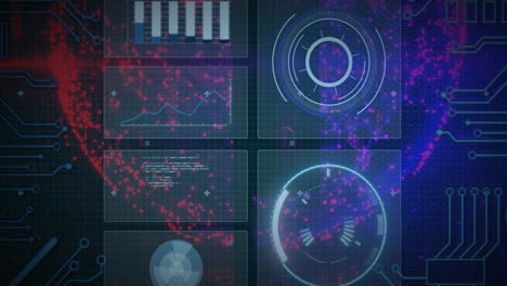 Animating data visualization, analyzing graphs and charts over digital interface