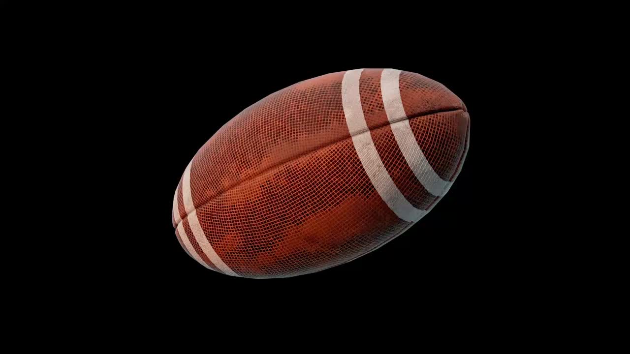 An American football is an elongated oval ball made of leather or synthetic material, featuring laces for grip, used in the game to score points by advancing and throwing.