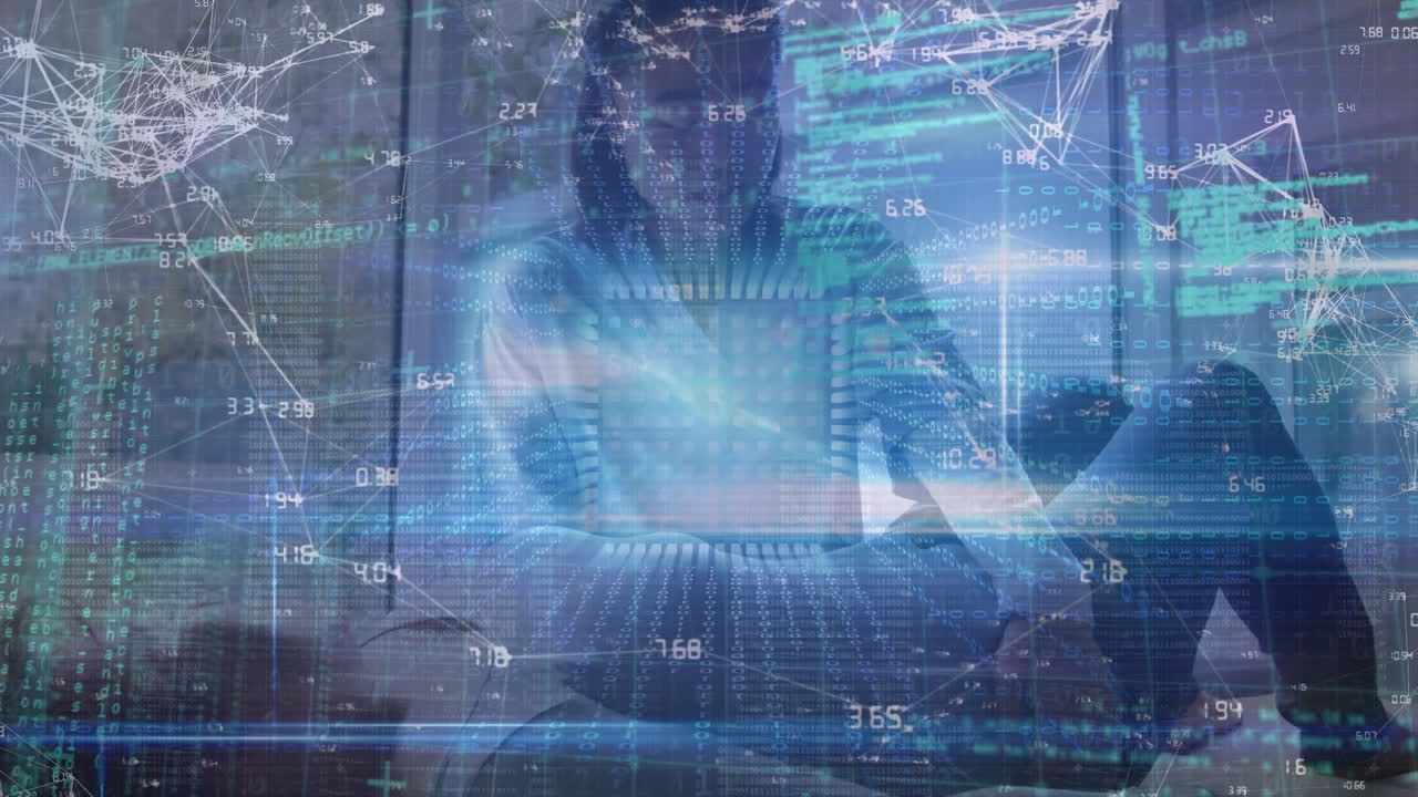 animación de la red de conexiones con iconos sobre la mujer médica asiática con el paciente