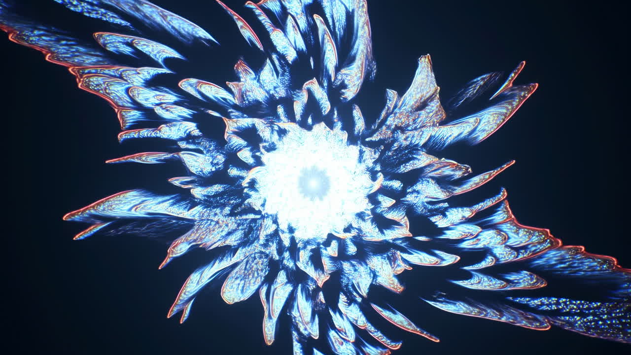 Luz fractal azul dinámica expandiéndose y contrayéndose