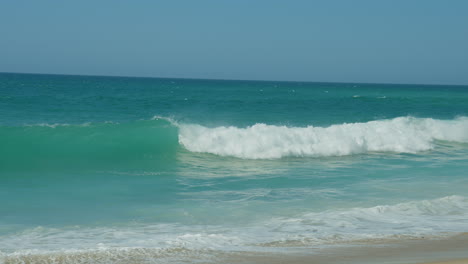 waves run on the sandy shore of the sea