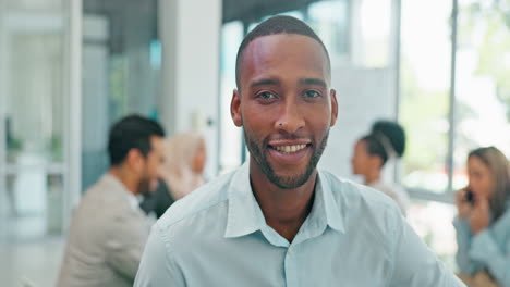business man, portrait and leadership in meeting