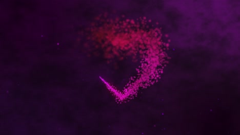 glamour púrpura partículas rosas corazón fondo día de san valentín