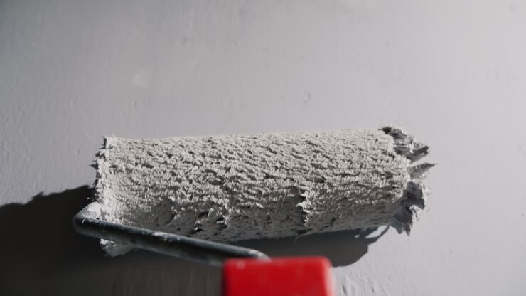 Builder Paints Wall Roller View