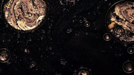 ink water flow galaxy planets bubbles paint motion