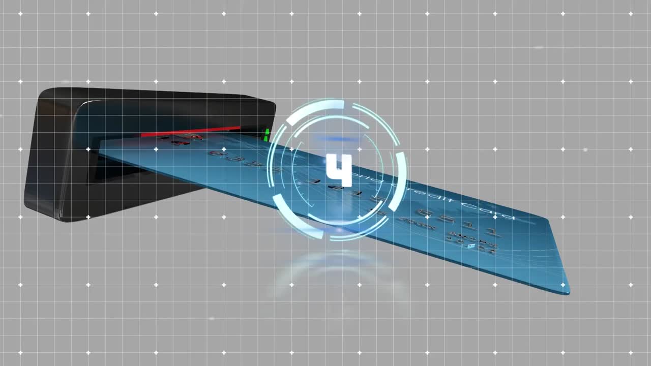 animación de la cuenta atrás sobre la tarjeta de crédito.