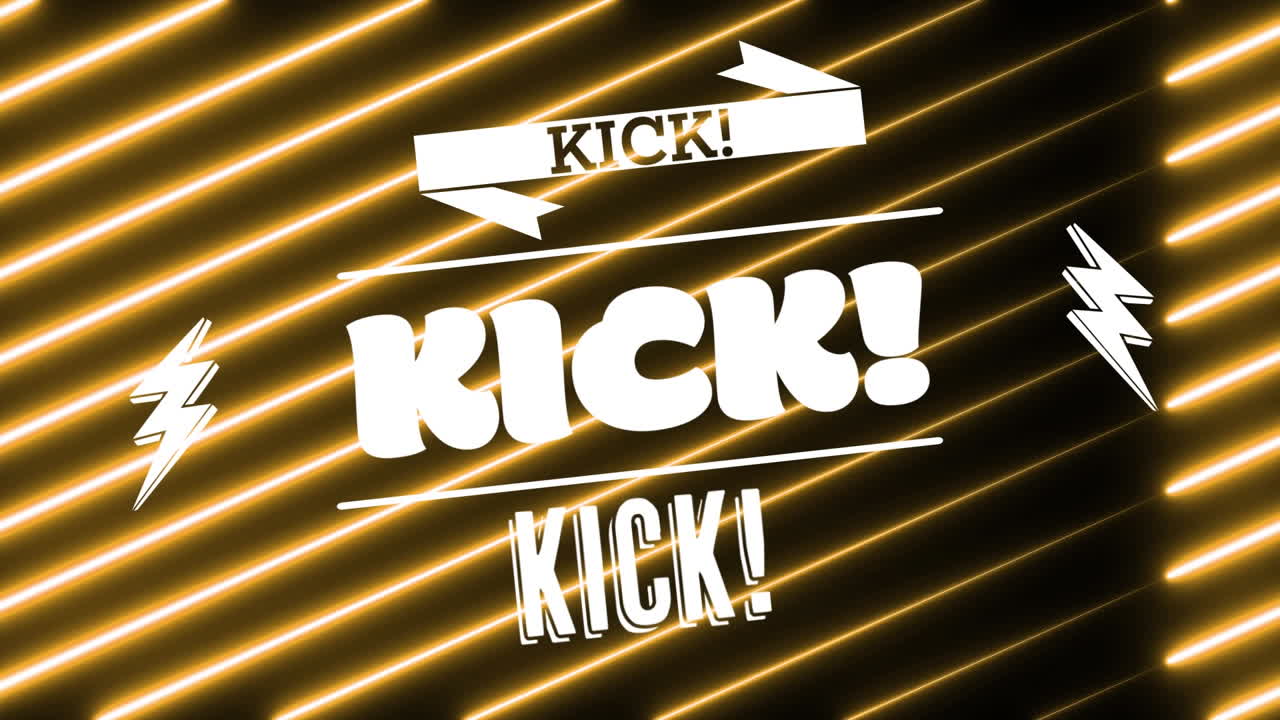 Animation of kick text over light trails