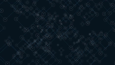mesmerizing monochrome a grid of interconnected circles on a dark canvas