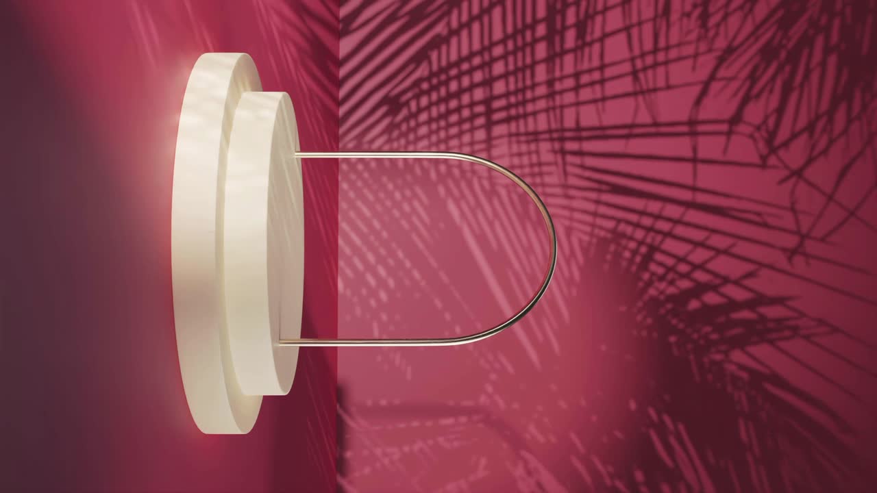 Minimal pink podium display for cosmetic background product stand with beach vibe, 3d rendering, 3d illustration animation loop